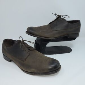 Bally Switzerland Burnished Brown Leather Dress Derby Shoes EU 11 US 12